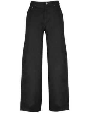 ROTATE BIRGER CHRISTENSEN Logo-Embellished Wide-Leg Jeans - Black