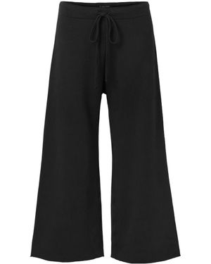 Nili Lotan Wide-Leg Cropped Trousers - Black