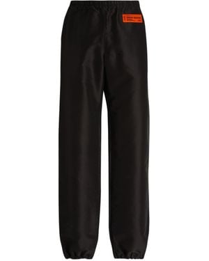 Heron Preston Logo Patch Wide Leg Pants - Black