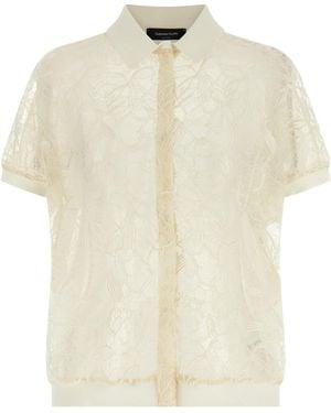 Fabiana Filippi Short Sleeved Lace Cardigan - White