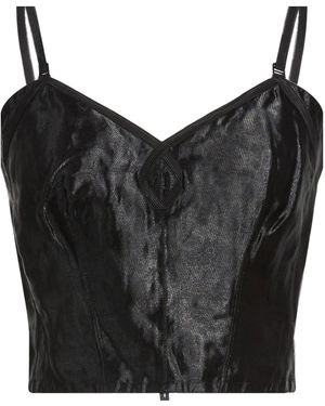 Maison Margiela Deep Neckline Crop Top - Black