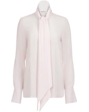 Nina Ricci Tie-Neck Silk Shirt - Pink