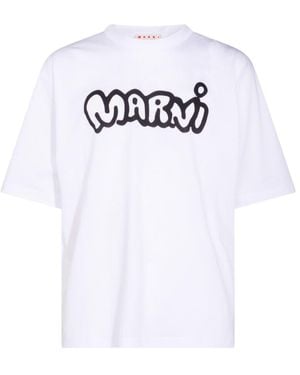 Marni Logo Printed T-Shirt - White
