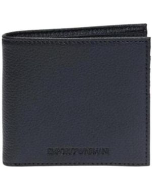 Emporio Armani Embossed Logo Billfold Wallet - Blue