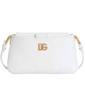 Dolce & Gabbana Logo-Plaque Shoulder Bag - White
