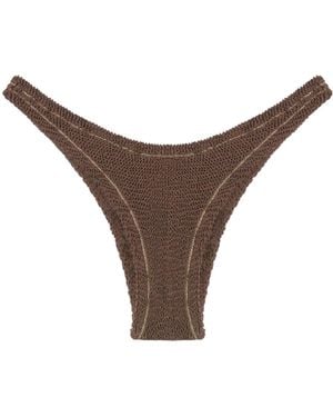 Reina Olga Ginny Crinkled Bikini Bottoms - Brown