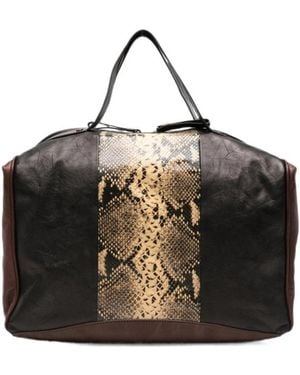 Dries Van Noten Snakeskin Patchwork Shoulder Bag - Black