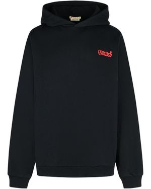 Marni Logo-Printed Hoodie - Black