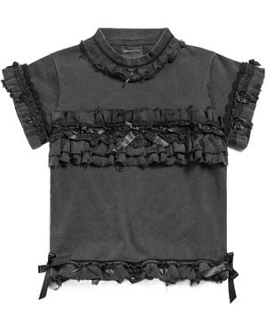 Balenciaga Ruffle Detailed Top - Black