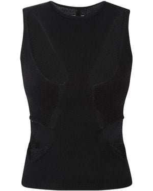 Rick Owens Round Neck Sleeveless Vest - Black