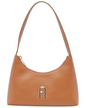 Furla Diamante Logo Plaque Mini Shoulder Bag - Brown