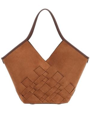 Hereu Interlock V-Shape Tote Bag - Brown