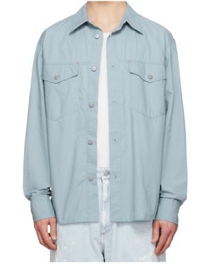 MM6 by Maison Margiela Long-Sleeved Buttoned Shirt - Blue