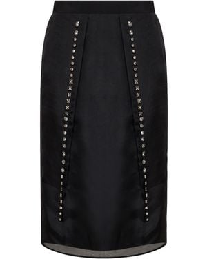 Stella McCartney Eyelet Detailed Midi Skirt - Black