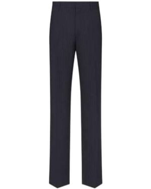 Dior Homme Striped Tailored Straight-Leg Pants - Blue