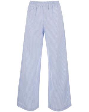A.P.C. Lou Striped Elastic-Waist Pants - Blue