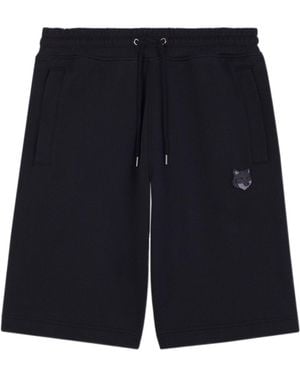 Maison Kitsuné Maison Kitsuné Bold Fox Head Patch Oversize Jog Shorts - Blue
