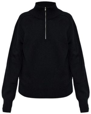 Studio Nicholson Half Zip Turtleneck Knitted Jumper - Blue