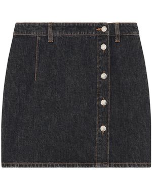 IRO Button-Front Mini Skirt - Black