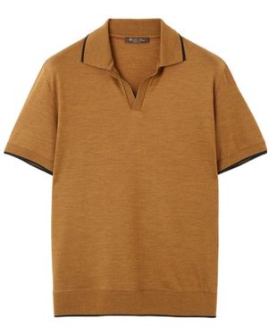 Loro Piana Waitaki Polo Neck T-Shirt - Brown