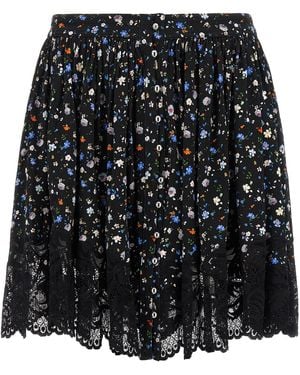 Rabanne Floral Lace Skirt - Black