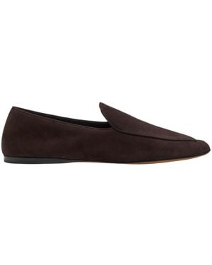 The Row Awar Suede Loafers - Brown