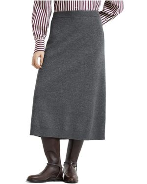 Brunello Cucinelli Knitted Midi Skirt - Gray