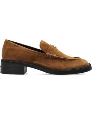 COACH Block-Heel Suede Loafers - Brown