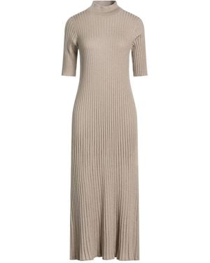 Brunello Cucinelli Minimalist Metallic Knit Dress - Natural