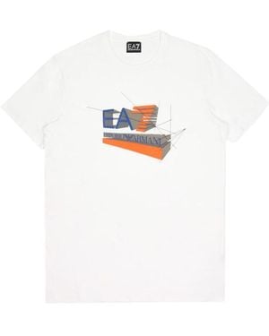 EA7 Logo Printed T-Shirt - White