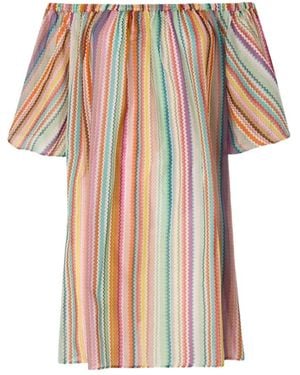 Missoni Off-Shoulder Zigzag-Pattern Cover-Up - White
