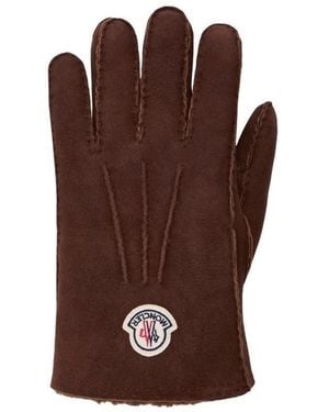 Moncler Leather Gloves - Brown
