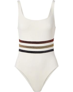 Eres Metallic Stripe One-Piece Swimsuit - White