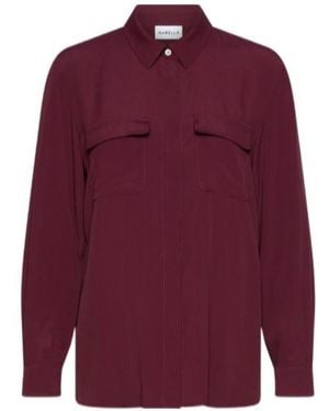 Marella Patch-Pocket Silk-Blend Shirt - Red