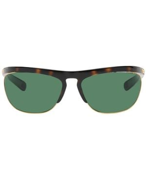 Bottega Veneta Eyewear Shield Frame Sunglasses - Green