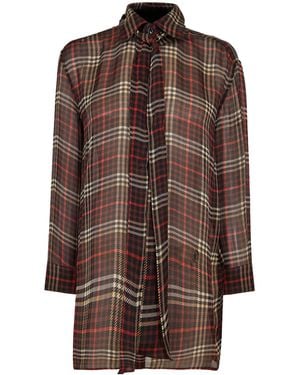 Saint Laurent Patterned Long-Sleeve Shirt - Brown