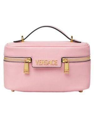Versace Tag Zipped Vanity Bag - Pink