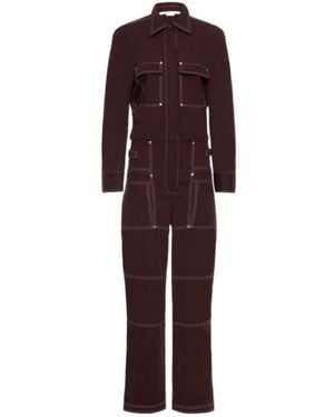 Stella McCartney Jumpsuit With Collar And Contrast Details - Purple