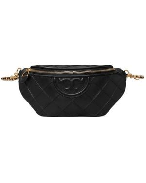 Tory Burch Fleming Logo Embossed Belt Bag - Black