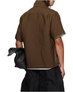 Sacai Short Sleeve Shirt - Brown