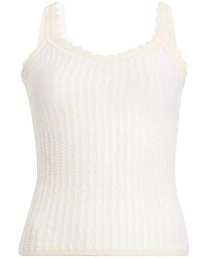 KHAITE Ennio Scalloped Tank - White