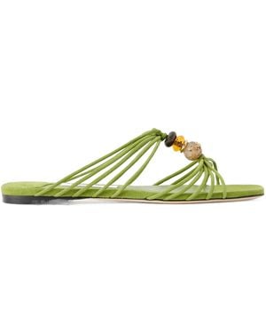 Jimmy Choo Lova Embellished Suede Sandals - Green