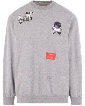Undercover Graphic Printed Fleece Sweatshirt - Grey