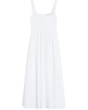 Sportmax Giro Square-Neck Midi Dress - White