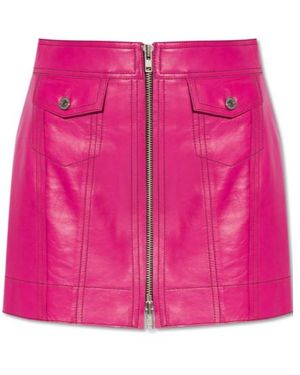 Stand Studio Kaelyn Zipped Leather Skirt - Pink