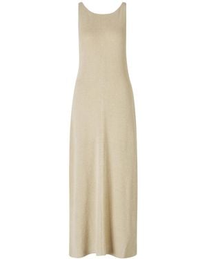 The Row Fleet Sleeveless Knitted Midi Dress - Natural