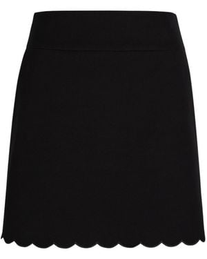 Chloé Scalloped Stretch-Cotton Mini Skirt - Black