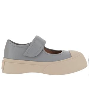 Marni Mary Jane Round-Toe Trainers - Brown