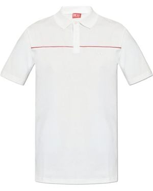 DIESEL Polo Shirt With Contrast Piping - White