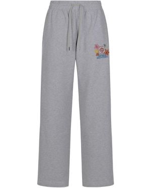 CASABLANCA Embroidered Cropped Joggers - Grey